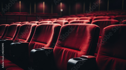 Luxurious Red Cinema Seats Waiting for Audience