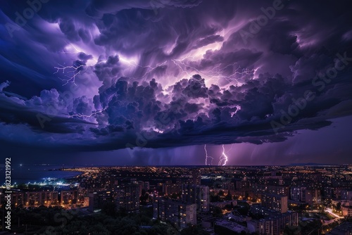 Nature's Fury Over an Urban Landscape