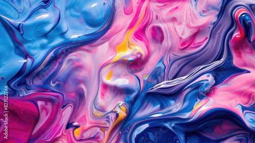 Colorful swirling paint in motion