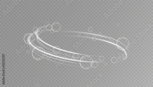 Realistic soap bubbles.Flying bubbles on a transparent background.	
