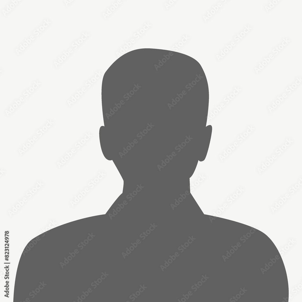 Flat illustration in gray color. Avatar, user profile, person icon, profile picture. Suitable for social media profiles, icons, screensavers and as a template...