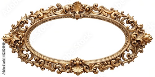 Opulent Victorian style oval frame isolated on background