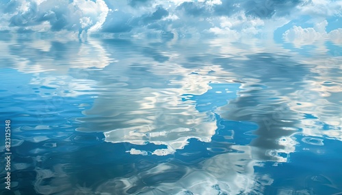 Cloud reflections in still lake waters