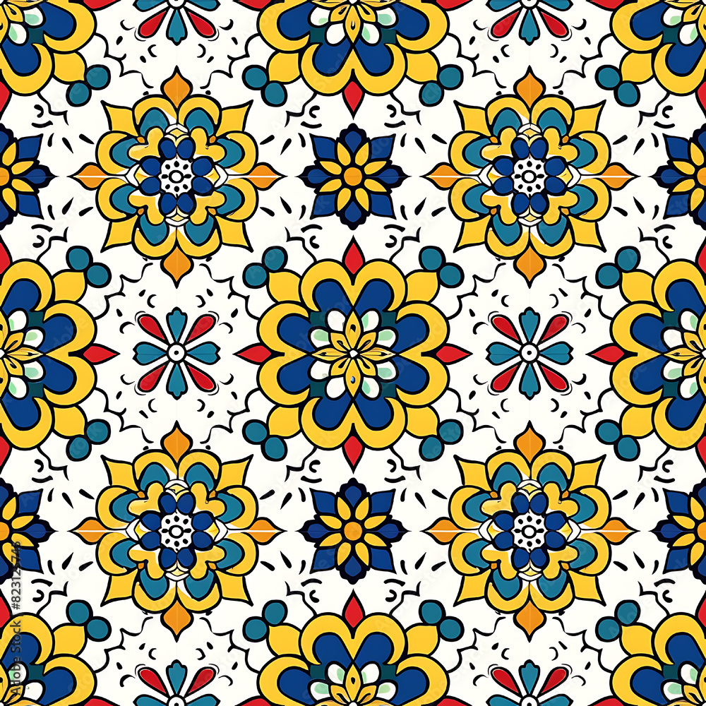 Seamless Mexican Talavera Pattern