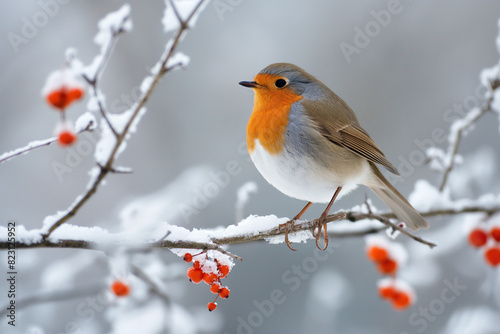 robin on snow © Haider