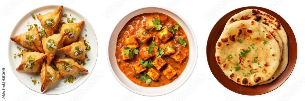 Indian food png element set on transparent background Indian food png element set on transparent background