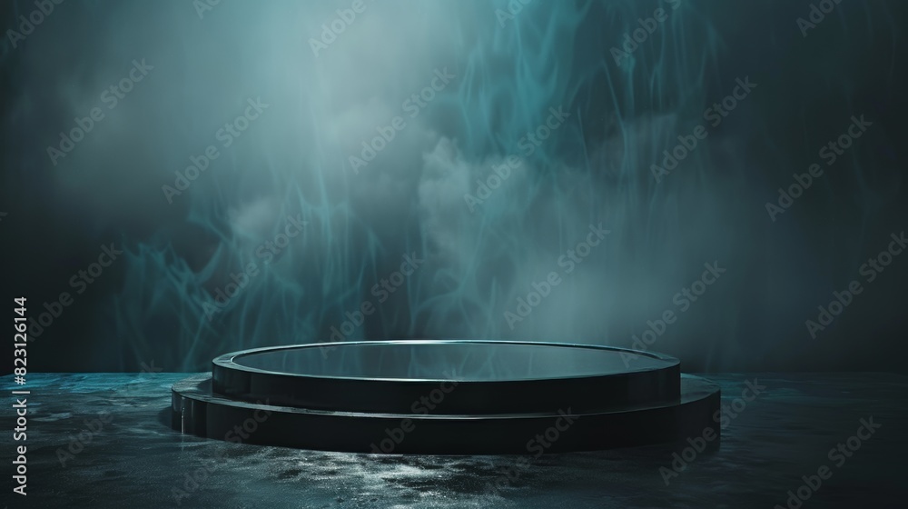 Moody podium or platform with elegant textured glass modern illustration