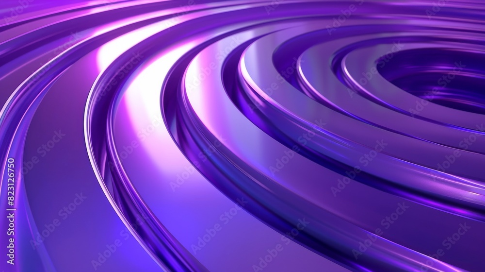 4K seamless looped video with abstract 3D animation and rotating purple rings