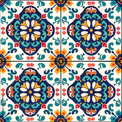 Seamless Mexican Talavera Pattern
