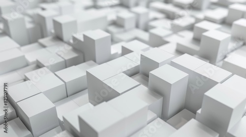 This is an abstract animation of a white geometric background, rendered in 3D, and looped in 4K