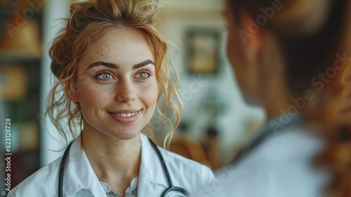 a female doctor visiting a 65 year old patient at home,generative ai