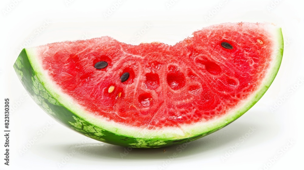 Watermelon slice with vibrant colors, perfect for summer advertising, isolated background, studio lighting