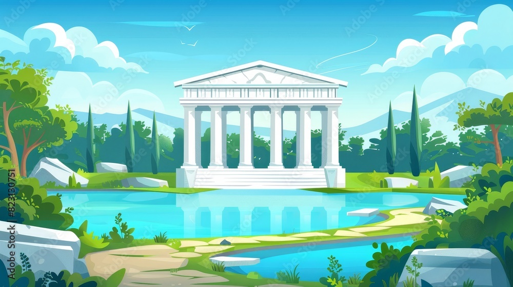 the-architecture-of-a-greek-or-roman-temple-with-pillars-and-pediment