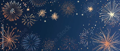 Sparkling Celebration Fireworks Illuminating Dark Sky photo
