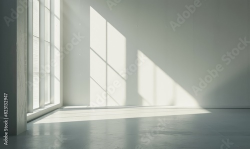 Minimalist Interior Design with Sunlight Shadows