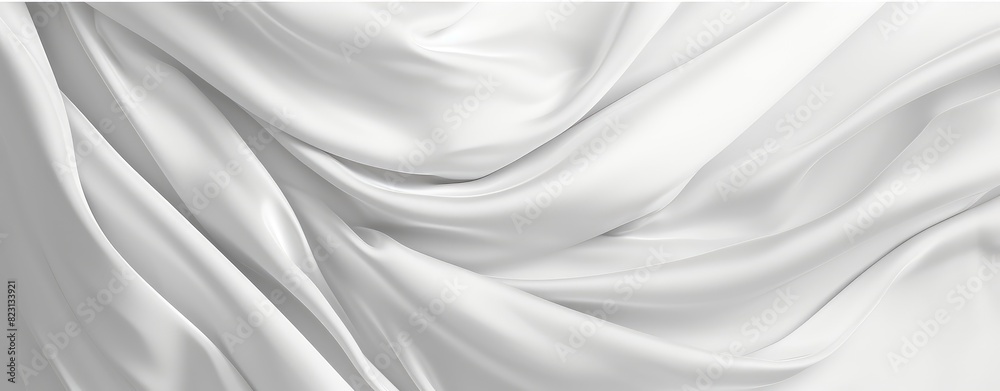 Obraz premium Luxurious White Satin Fabric Draping Elegantly