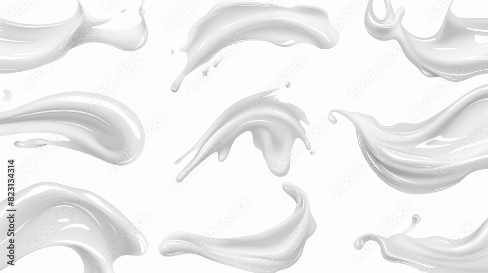 Translucent white lotion or gel swatch. Realistic modern illustration of a smudge of face moisturizer or body lotion on a transparent background. A creamy liquid sample. Translucent white lotion or gel swatch. Realistic modern illustration of a smudge of face moisturizer or body lotion on a transparent background. A creamy liquid sample.
