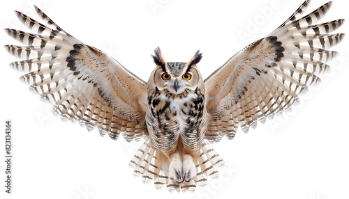 Soaring Owl with Majestic Spread Wings