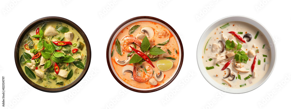 Top view of Thai food Top view of Thai food