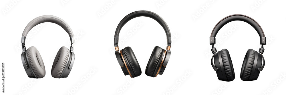 Elegant Headphone with Transparent Background cutout, PNG file Elegant Headphone with Transparent Background cutout, PNG file