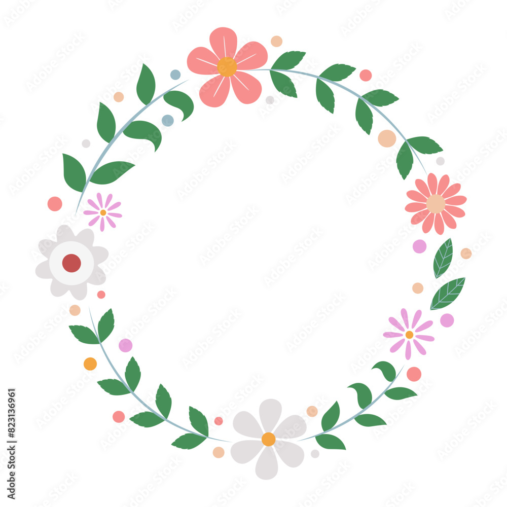 beautiful colorful flower wreath