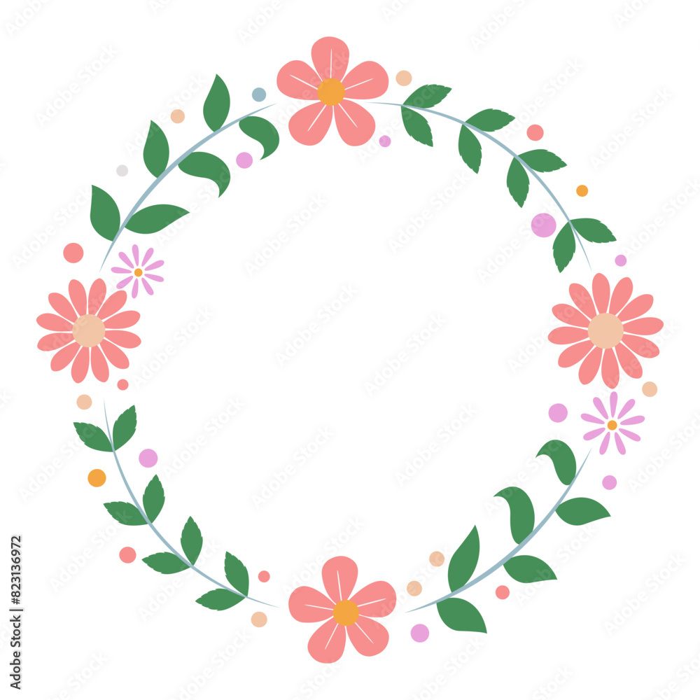 Obraz premium beautiful colorful flower wreath