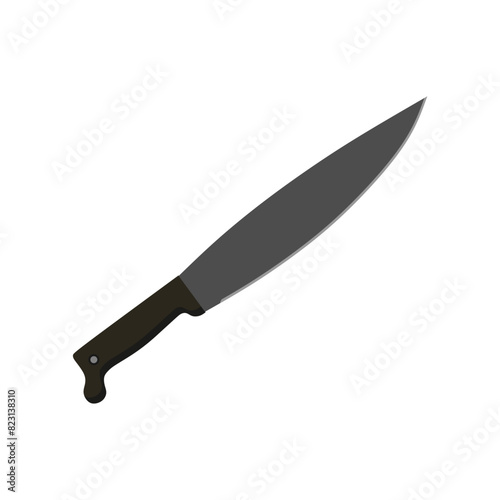 barong machete flat design vector illustration isolated on white background. Machete, Infantry Kukri blade flat color. crossed military knives