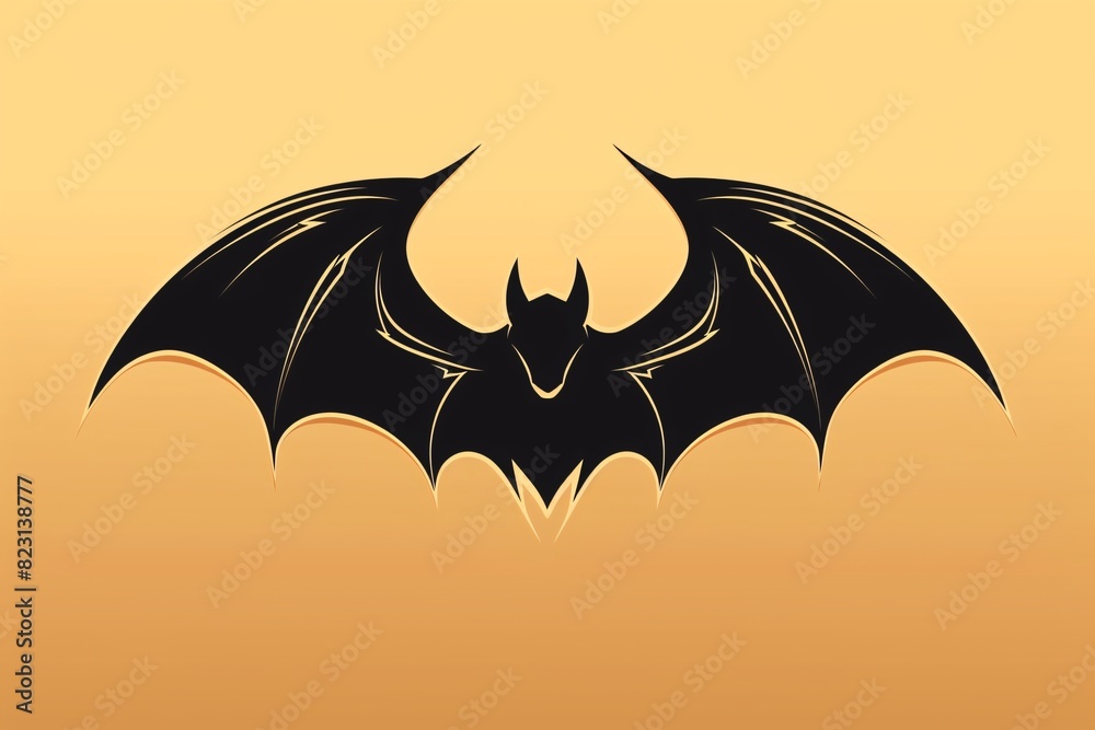 a black bat with wings