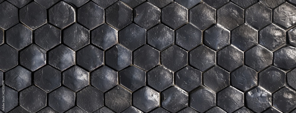 Hexagonal Black Tiles Abstract Background Hexagonal Black Tiles Abstract Background