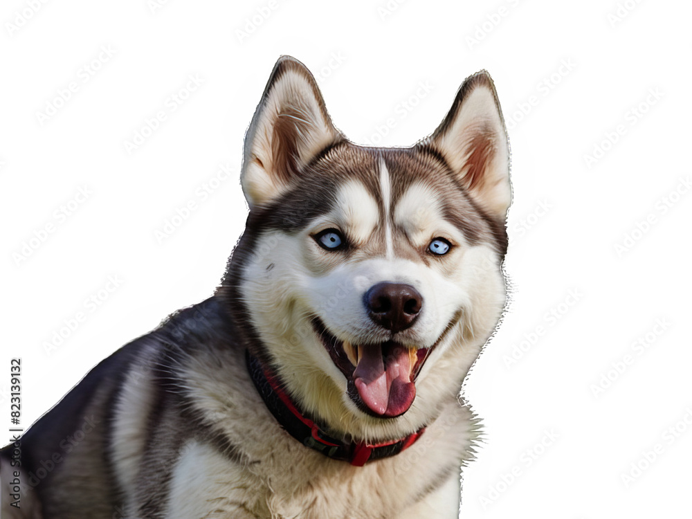 Funny and playful husky or pet dog is playing and jumping and looks happy isolated on transparent background. Little husky dog pretending. Cute and happy crazy dog head smiling on transparent png Funny and playful husky or pet dog is playing and jumping and looks happy isolated on transparent background. Little husky dog pretending. Cute and happy crazy dog head smiling on transparent png