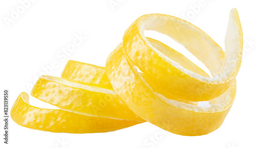 Foto Lemon twisted peel isolated png