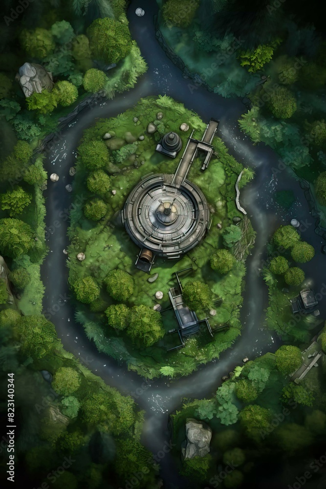 DnD Battlemap Densely forested world. Title: A Densely... DnD Battlemap Densely forested world. Title: A Densely...