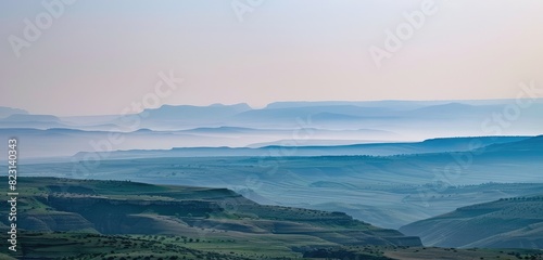 Misty Blue Mountain Valleys at Dusk