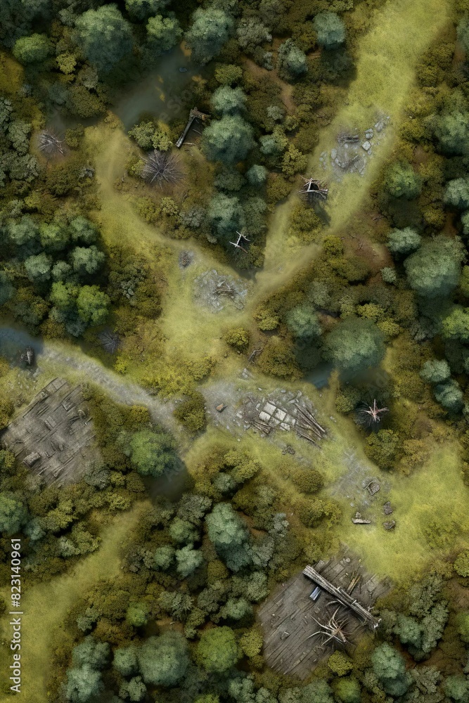 DnD Battlemap Ashenwood forest recovering from wildfire. DnD Battlemap Ashenwood forest recovering from wildfire.
