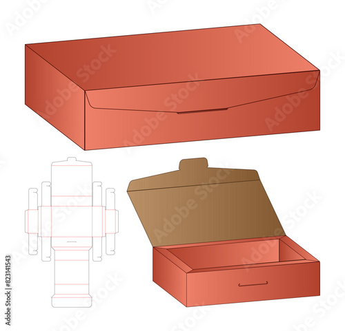 Box packaging die cut template design. 3d mock-up