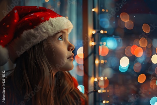 a girl looking out a window photo