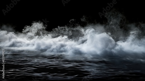 Mysterious Smoke Flowing Over Dark Water