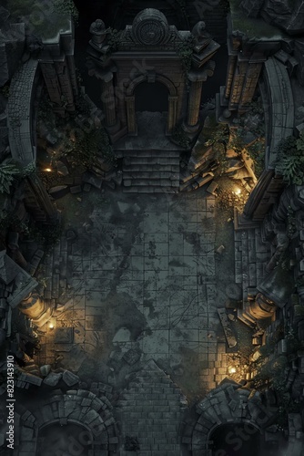 DnD Battlemap Cursed crypt entrance.