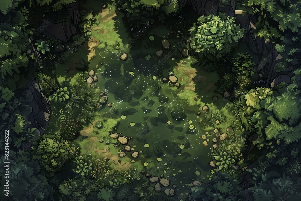 DnD Battlemap Elven Clearing Battlemap Sty. DnD Battlemap Elven Clearing Battlemap Sty.