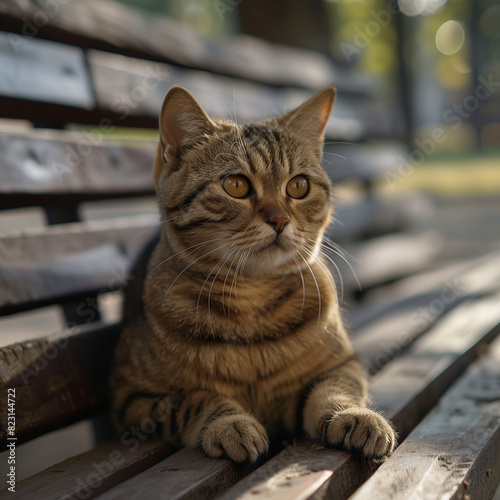 cat on the bench