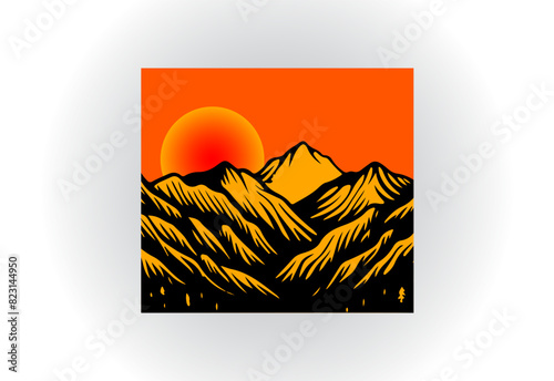 Mountain Logo. Mountain peak summit logo design. Outdoor hiking adventure icon. Vector illustration. Pro Vector Flat Vector Logo Design Template Element.
