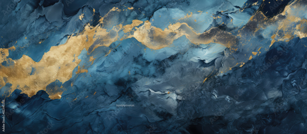 Abstract Clouds and Mountain Peaks Panorama Art