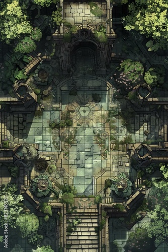 DnD Battlemap Entrance to the Elders' Enigma - Mysterious Path in the Forest. © Fox
