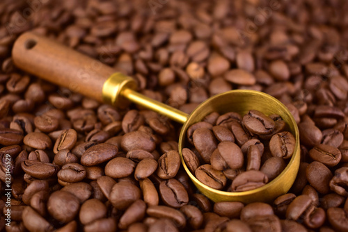 Coffee beans. Background from coffee beans.
