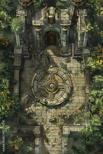 DnD Battlemap Entrance to the elders enigma - picturesque mystical pathway. © Fox