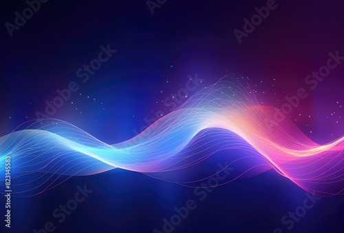 Abstract Blue and Pink Neon Wave Background