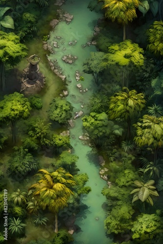 DnD Battlemap Extraterrestrial Jungle  A mysterious  lush alien landscape.