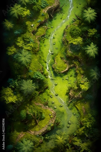 DnD Battlemap Extraterrestrial jungle  A lush tropical forest.