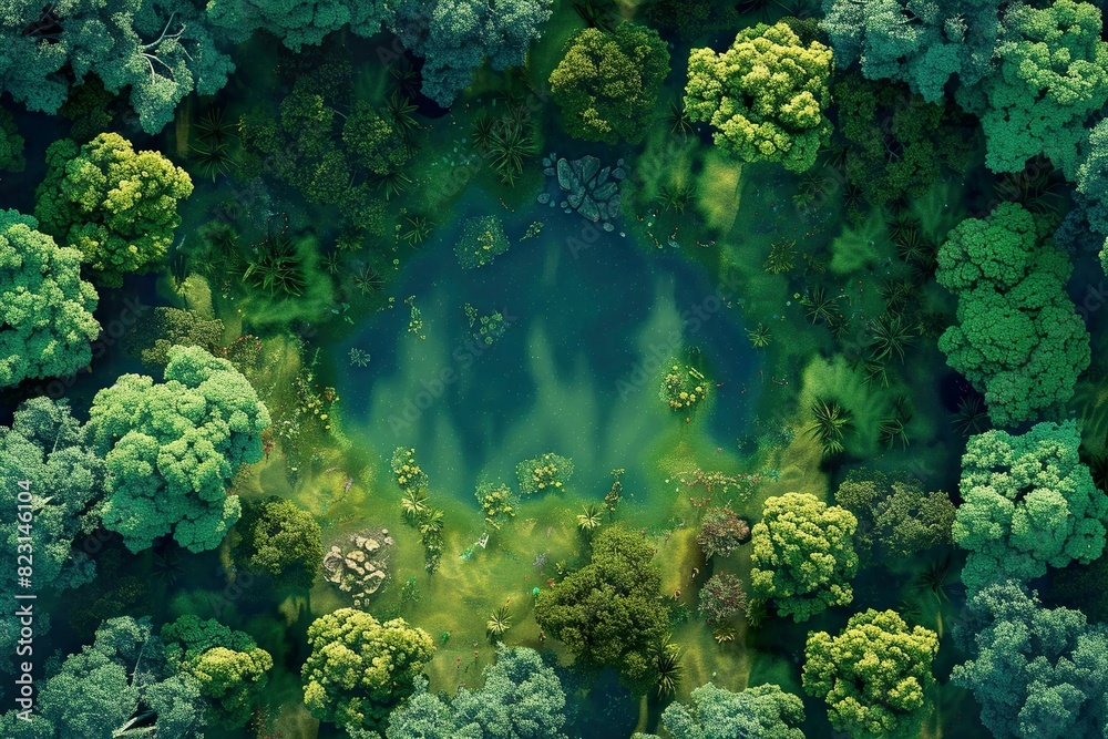 DnD Battlemap Fairy Glade Battlemap - A lush and magical forest clearing.
