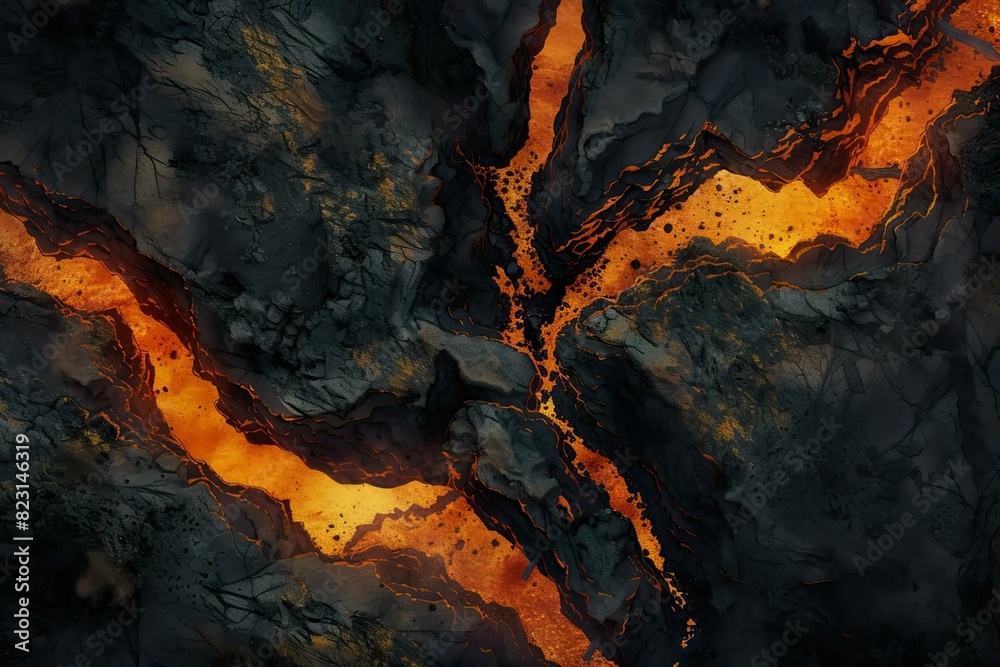 DnD Battlemap Fiery Chasm Battlemap - Detailed fiery landscape.